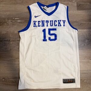 Nike Kentucky Wildcats Basketball Jersey Elite Team Number 15 White Blue Men's M